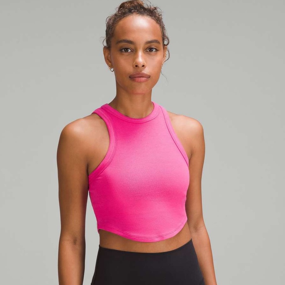 Hold Tight Cropped Tank in Sonic Pink